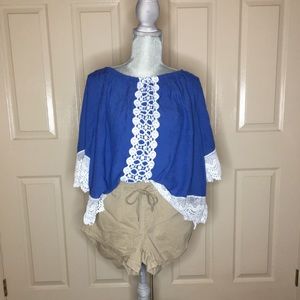 Khaki Twill Rolled Shorts